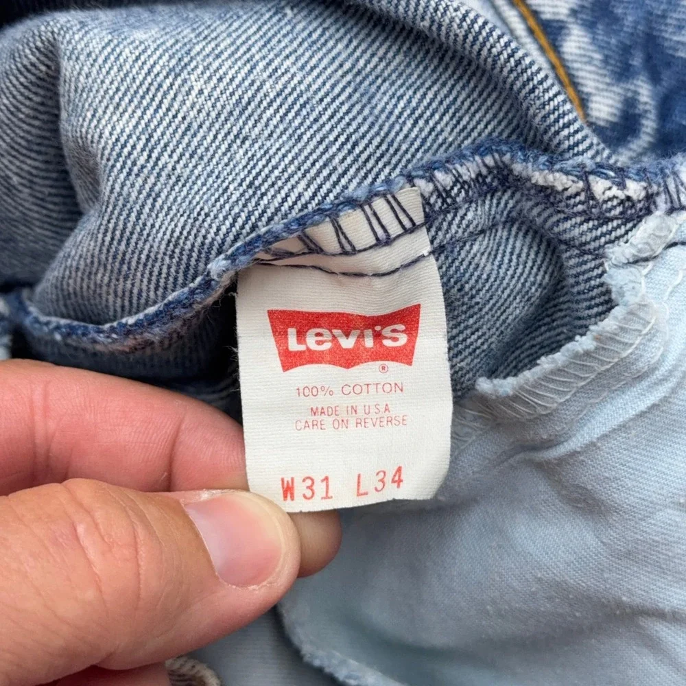 Vintage Levi's 80s Jeans Mens 31 Blue 305 Straight Acid Orange Tab Made in USA
